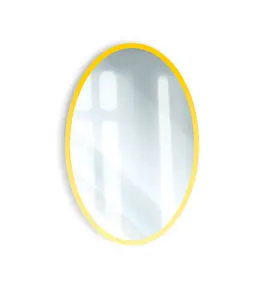 Miroire salle de bain ovale LED 3 luminaires 60 x 80 cm