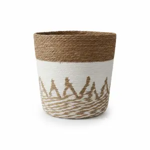 PANIER ROND+COUVERCLE EN CORDE DE PAILLE M37*37