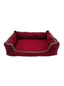 Coussin animal bordeau en polyester 60x40cm pour chien