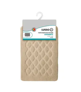 Tapis Salle De Bain Diamante Beige 60X40Cm