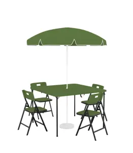 Set table nova+ 4 chaises + parasol olive