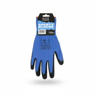 GANTS PROTECTION FG REVET. NITRILE BLEU T.8