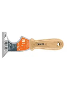 Spatule 63 Mm 5 Usages Avec Manche En Bois