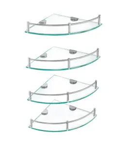 Ensemble De 4 Étagères D'Angle En Verre 24X38 Cm