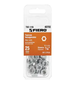Écrous Hexagonaux En Acier Galvanisé 6,4Mm 25 Pièces