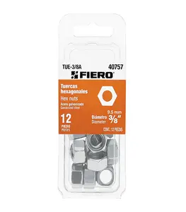 Écrous Hexagonaux En Acier Galvanisé 9,5Mm 12 Pièces