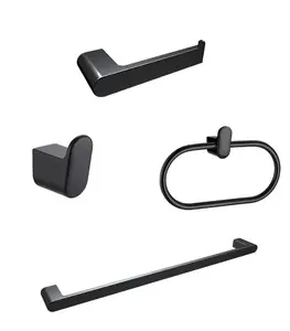 Kit D’Accessoires De Salle De Bain 4 Pièces Lusso Armonia Noir