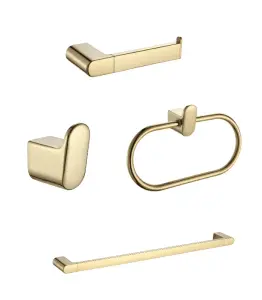 Kit D’Accessoires De Salle De Bain 4 Pièces Lusso Armonia Doré
