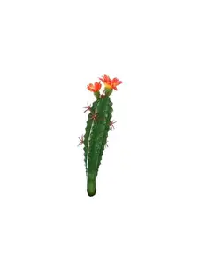 Plante Artifi Cactus Avec Fleur Orange/Vert 19Cm
