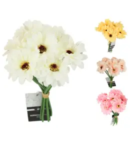 Set de 7 fleurs artificielle gerbera 23 cm 4 assorti