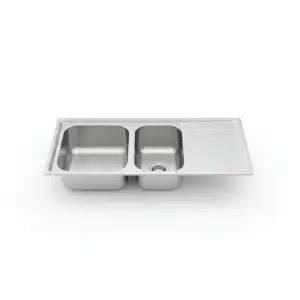 EVIER ENCAS 2BACS +EGOUT GAUCHE INOX NEX 621 3 1/2