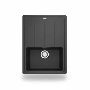 EVIER ENC 1 BAC +EGOUT NOIR MATT BFG 611-86 3 1/2