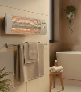 Radiateur Halogène Pour Salle De Bain 3 Tubes 3 Réglages 500 /1000 /1500W Ip 24 Ecolux