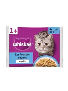 Sachet fraîcheur pour chat en gelée aux poissons 2 variétés 4x85g