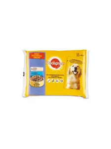 Pedrigee en gelée pour chien adulte au poulet et à l’agneau 4 x 100 g