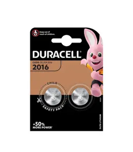 Pile bouton lithium CR2016 duracell 2 pièces