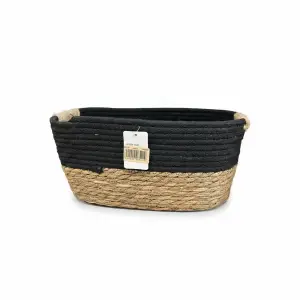 PANIER RECTANGULAIRE EN CORDE DE PAILLE33x24x16 CM