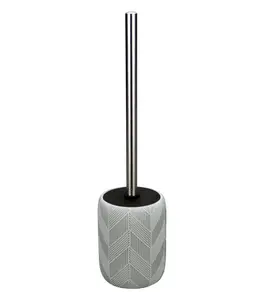 Brosse Wc Avec Support En Polyrésine Gris Clair Lusso