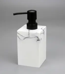 Distributeur De Savon En Polyrésine Effet Marbre Blanc Lusso