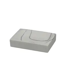 Porte-Savon En Polyrésine Effet Marbre Blanc Lusso