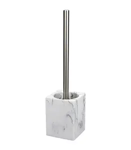 Brosse Wc Avec Supporte N Polyrésine Effet Marbre Blanc Lusso