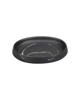 Porte-Savon En Polyrésine Effet Marbre Noire Lusso