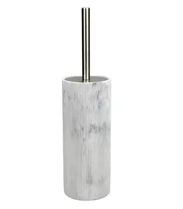 Brosse Wc Avec Support En Polyrésine Effet Marbre Blanc Lusso