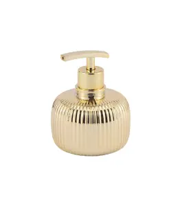 Distributeur de savon avec rayures en verre doré 340ml lusso