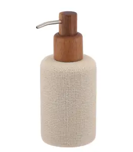 Distributeur De Savon En Polyresine Avec Pompe En Bois 300Ml Lusso