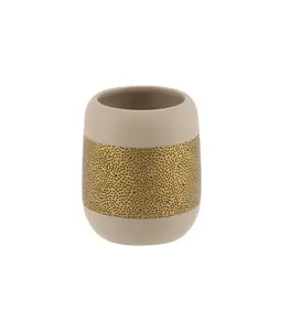 Gobelet En Polyresine Beige Et Dore Mat Lusso