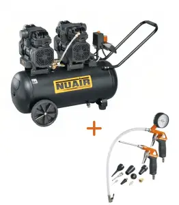 Compresseur Siltek 50 L 1,3 HP Silencieux + Kit 13 Pièces