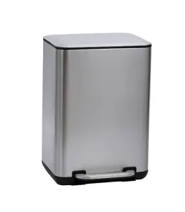 Poubelle à pédale rectangulaire 6 L avec couvercle plat en Inox