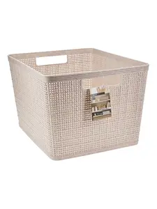 Panier de rangement beige 35x29x22cm