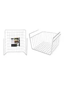 Panier suspendu en métal gris 30x26x14cm