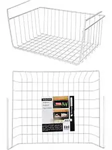 Panier suspendu en métal gris 40x26x14