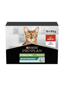 Pochon chat stérilisé bœuf 10x85g