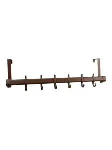 Patère pour porte à 6 crochets marron