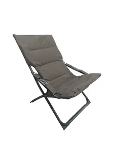 Chaise pliante cadre acier Taupe 96X90X60 cm