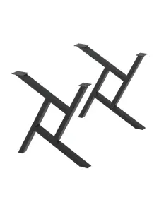 2 jeux de pieds métalliques « yildiz » noirs
