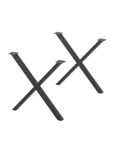 2 jeux de pieds métalliques « x » noirs