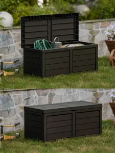 Rangement de jardin en plastique anthracite 119 X 52 X 49 cm