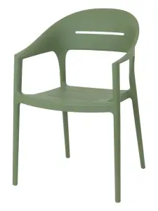 Fauteuil de jardin en polypropylène vert – 53,5 x 56 x 83 cm