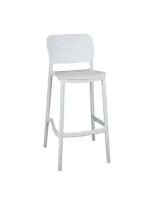 Tabouret de bar en polypropylène blanc – 48 x 50 x 103,6 cm