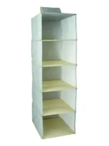 Rangement à suspendre 5 compartiments 28x28x95cm gris