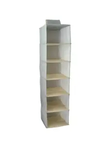 Rangement à suspendre 6 compartiments 28x28x112cm gris
