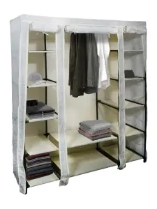 Penderie avec étagères polypropylène 135x45x175 cm gris