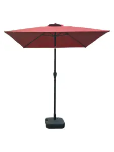 Parasol de jardin 2 x 2 m structure gris foncé toile bordeaux