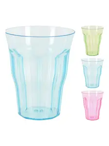 Mug en verre 9×10,6cm 3 coloris assortis