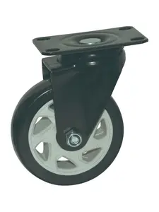Roue pivotante polypropylène noir 75×31 mm
