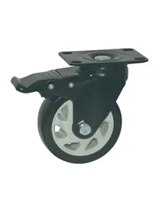 Roue à frein en polypropylène noir 50 × 24 mm